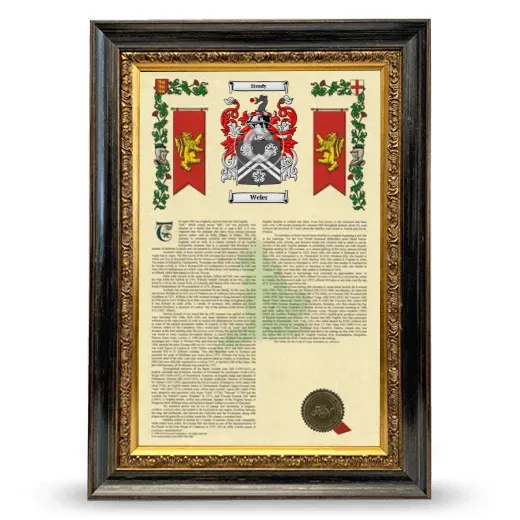 Weler Armorial History Framed - Heirloom