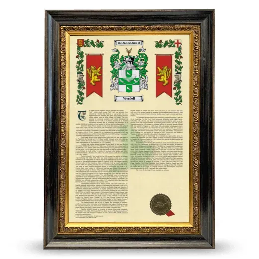 Wendell Armorial History Framed - Heirloom