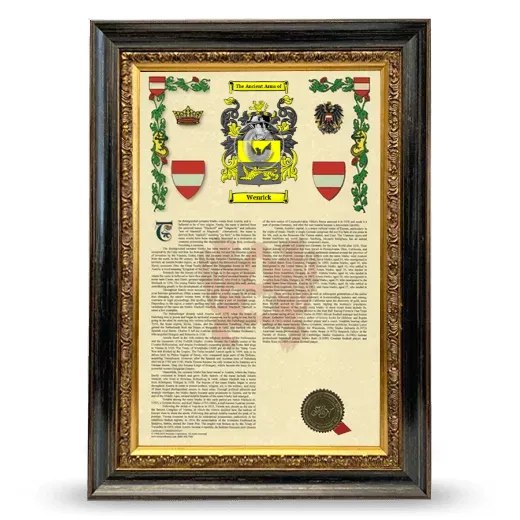 Wenrick Armorial History Framed - Heirloom