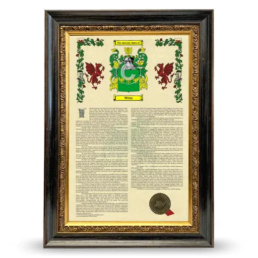 Wens Armorial History Framed - Heirloom