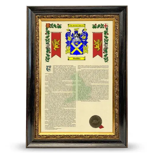 Weobley Armorial History Framed - Heirloom