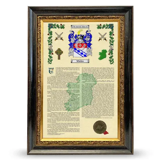 Whelan Armorial History Framed - Heirloom