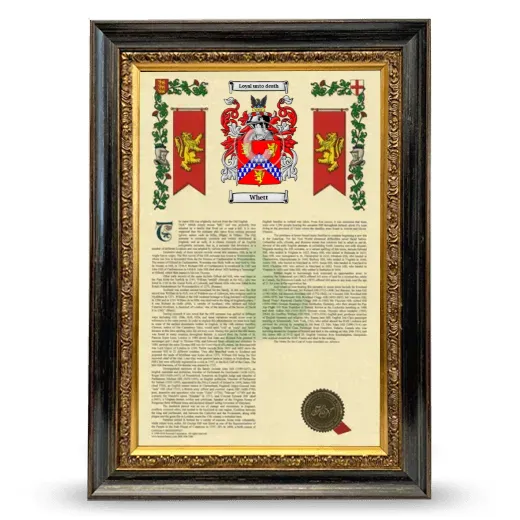Whett Armorial History Framed - Heirloom