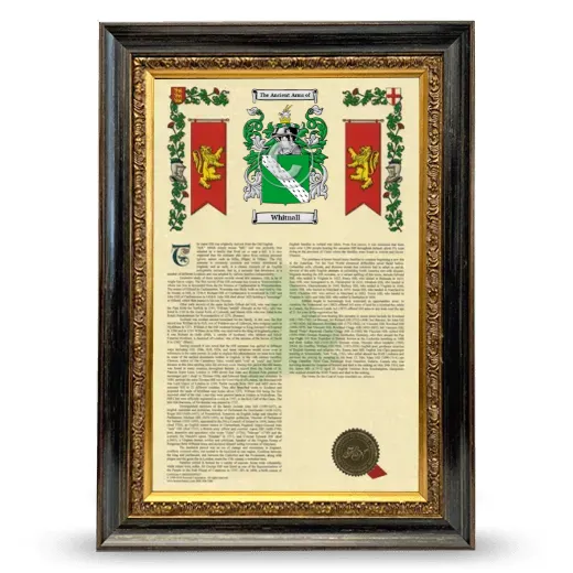 Whitnall Armorial History Framed - Heirloom