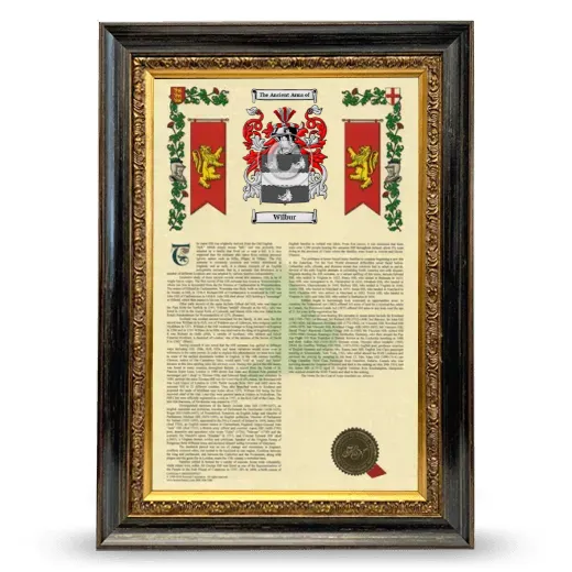 Wilbur Armorial History Framed - Heirloom