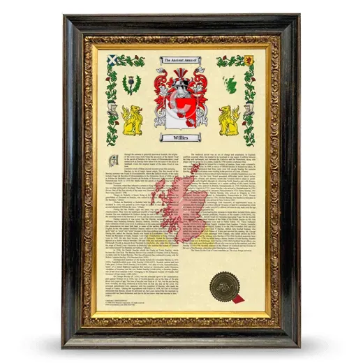 Willies Armorial History Framed - Heirloom