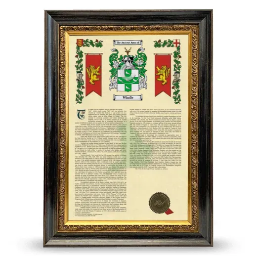 Windle Armorial History Framed - Heirloom