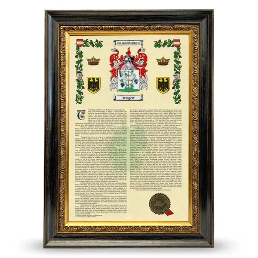 Wingert Armorial History Framed - Heirloom