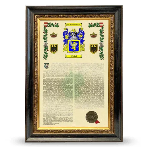 Winkel Armorial History Framed - Heirloom