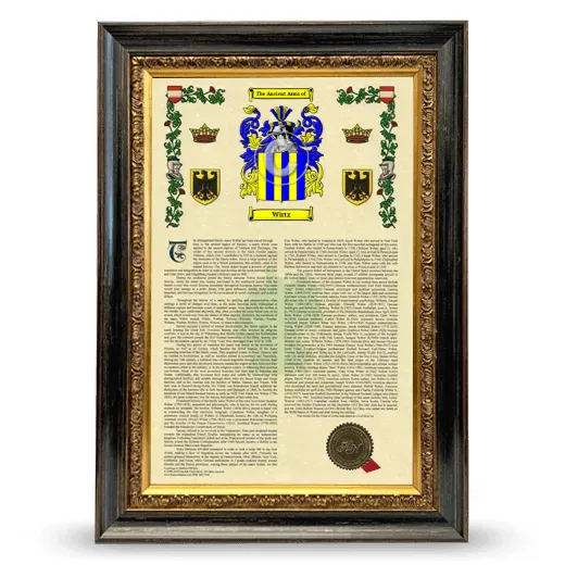 Wirtz Armorial History Framed - Heirloom