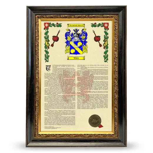 Wirtz Armorial History Framed - Heirloom