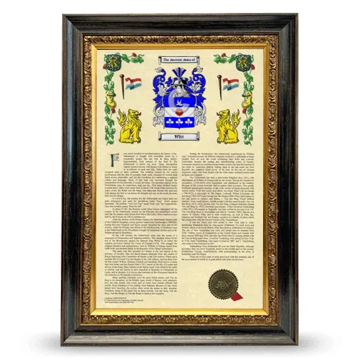Witt Armorial History Framed - Heirloom