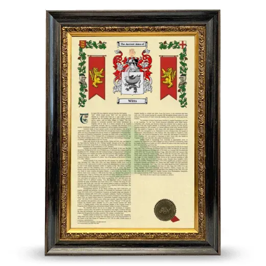 Witts Armorial History Framed - Heirloom
