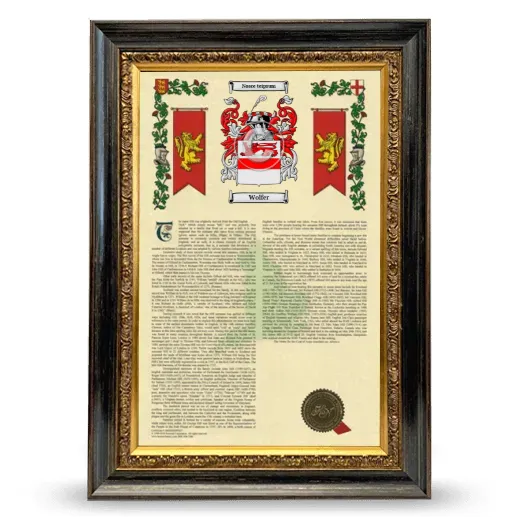 Wolfer Armorial History Framed - Heirloom