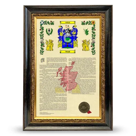 Wood Armorial History Framed - Heirloom