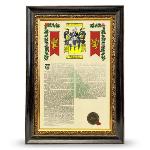 Wriothesley Armorial History Framed - Heirloom