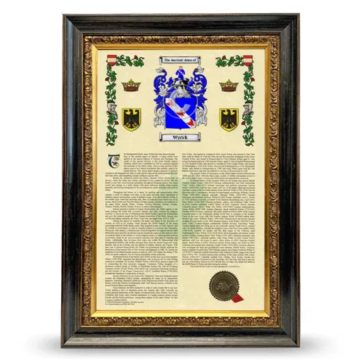 Wyrick Armorial History Framed - Heirloom