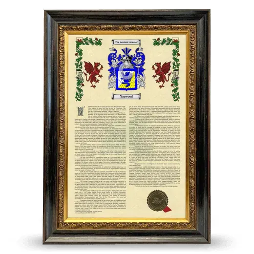 Yarwood Armorial History Framed - Heirloom