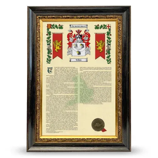 Yellen Armorial History Framed - Heirloom