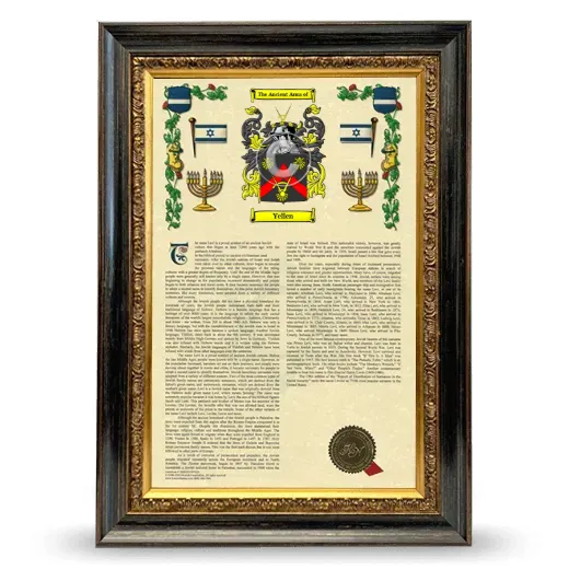 Yellen Armorial History Framed - Heirloom