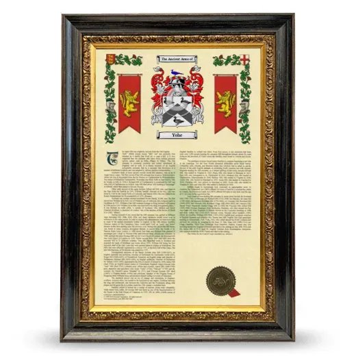 Yohe Armorial History Framed - Heirloom