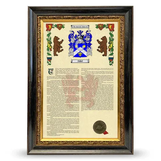 Zobel Armorial History Framed - Heirloom