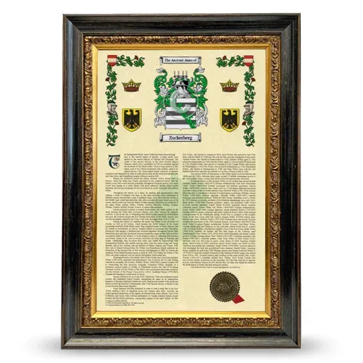 Zuckerberg Armorial History Framed - Heirloom