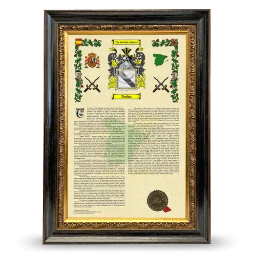 Zuniga Armorial History Framed - Heirloom