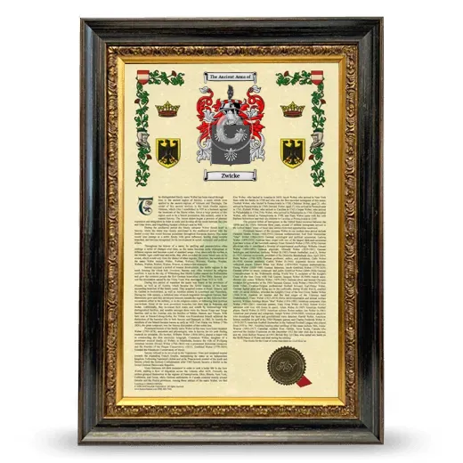 Zwicke Armorial History Framed - Heirloom