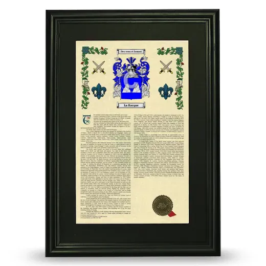 La Rocque Deluxe Armorial Framed - Black