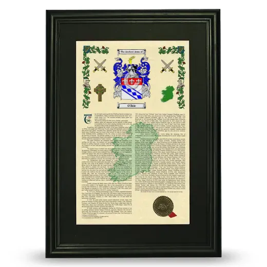 O'Bric Deluxe Armorial Framed - Black