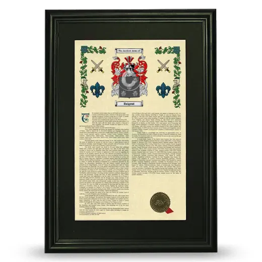Baigent Deluxe Armorial Framed - Black