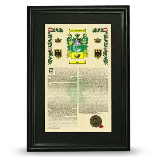 Bar Deluxe Armorial Framed - Black