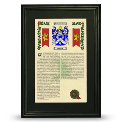 Baskette Deluxe Armorial Framed - Black