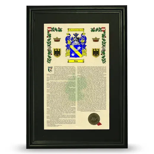 Berg Deluxe Armorial Framed - Black