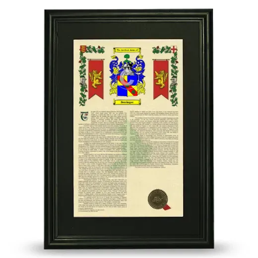 Berringer Deluxe Armorial Framed - Black