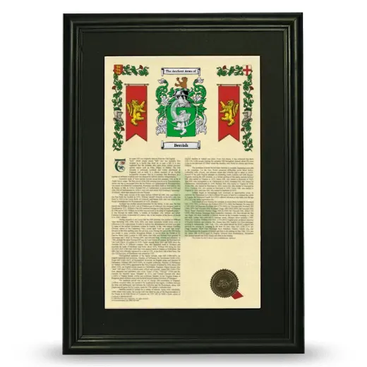 Berrish Deluxe Armorial Framed - Black