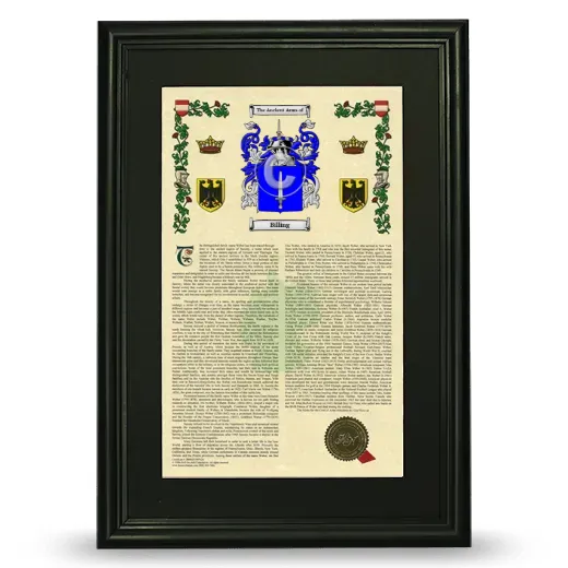 Billing Deluxe Armorial Framed - Black