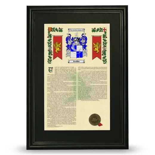 Boulder Deluxe Armorial Framed - Black
