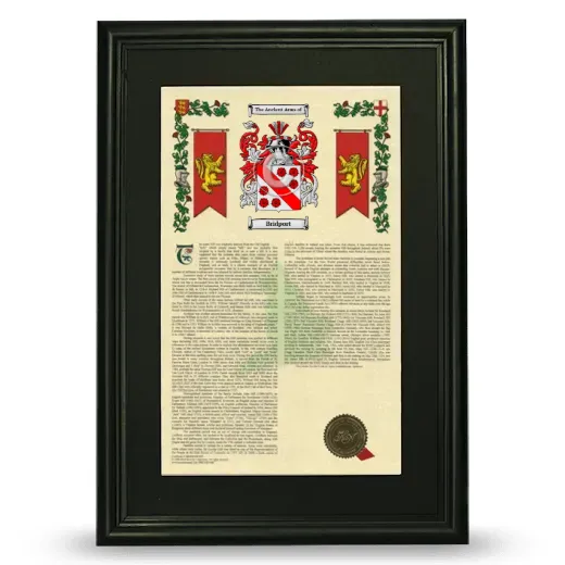 Bridport Deluxe Armorial Framed - Black
