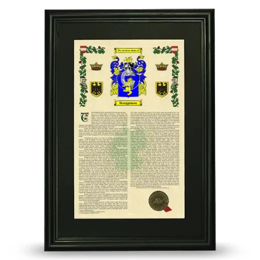 Brueggeman Deluxe Armorial Framed - Black