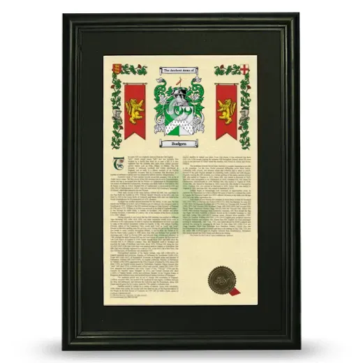 Budgen Deluxe Armorial Framed - Black