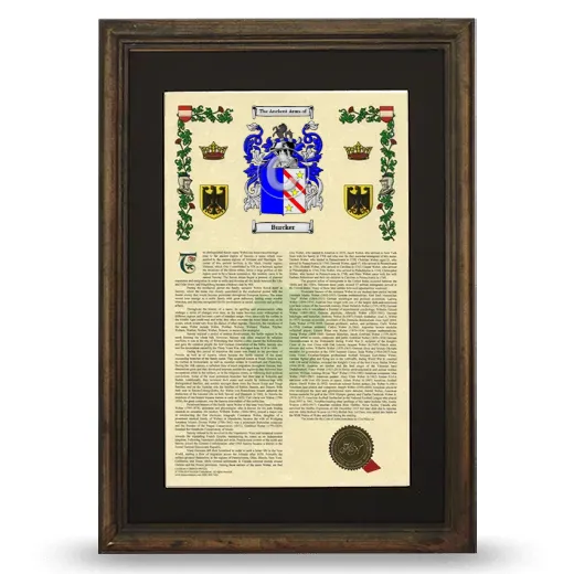 Burcker Deluxe Armorial Framed - Brown