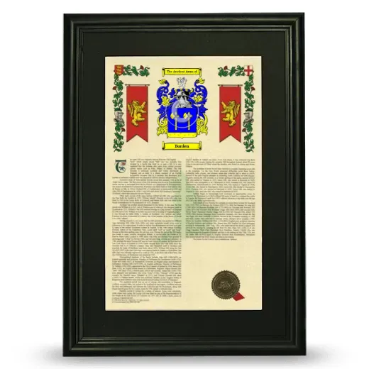 Burden Deluxe Armorial Framed - Black