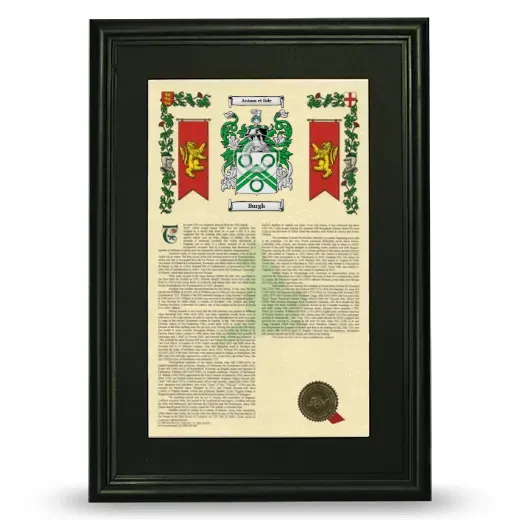 Burgh Deluxe Armorial Framed - Black