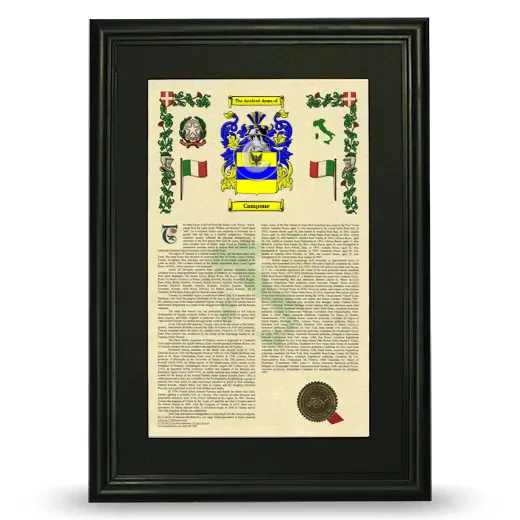 Campone Deluxe Armorial Framed - Black