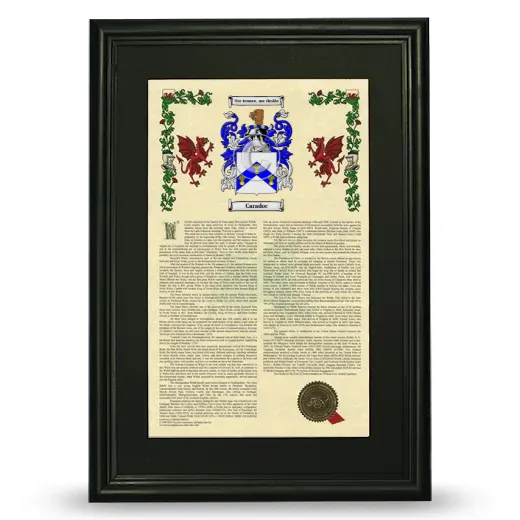 Caradoc Deluxe Armorial Framed - Black