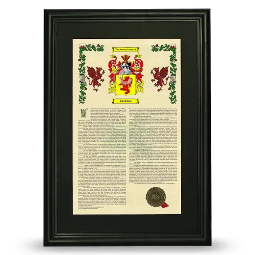Carleton Deluxe Armorial Framed - Black