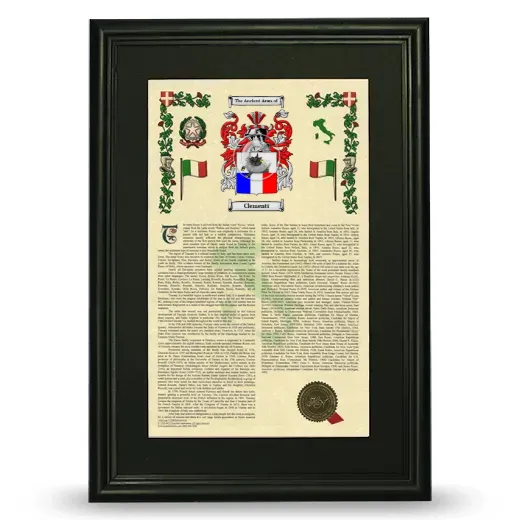 Clementi Deluxe Armorial Framed - Black