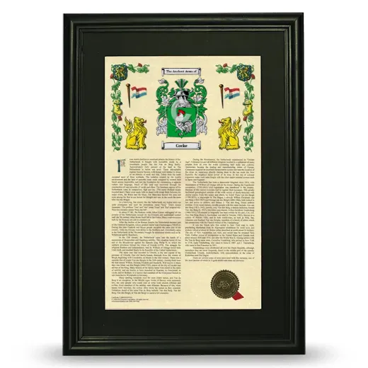 Cocke Deluxe Armorial Framed - Black